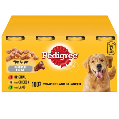 Pedigree loaf food cans