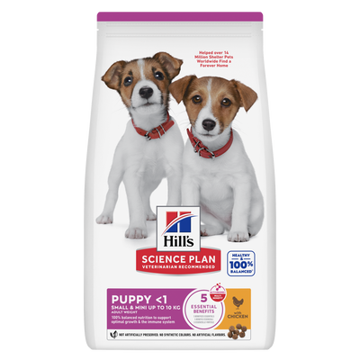 Hill's Science Plan Small & Mini Puppy dry dog food with Chicken, front of bag