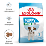 Royal Canin Mini Puppy pack with immune system support, brain development and adapted kibble size