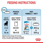 Feeding instructions for a Royal Canin product