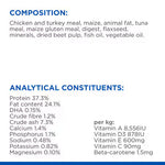 Nutritional label with ingredients